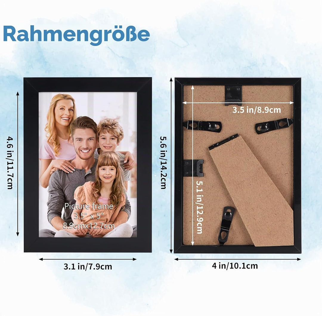Hoikwo 18 Stück Bilderrahmen 9x13 cm, Schwarz Fotorahmen Collage Set für Wohnzimmer Schlafzimmer Kin