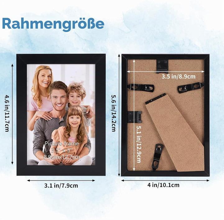 Hoikwo 18 Stück Bilderrahmen 9x13 cm, Schwarz Fotorahmen Collage Set für Wohnzimmer Schlafzimmer Kin