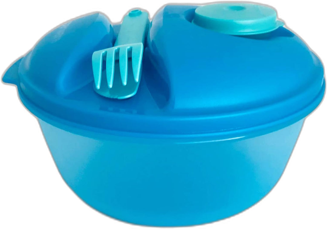 Tupperware to Go Salat&Go 1,5 L blau türkis A157 Salat & Go mit Besteck Picknick und Dressingbecher