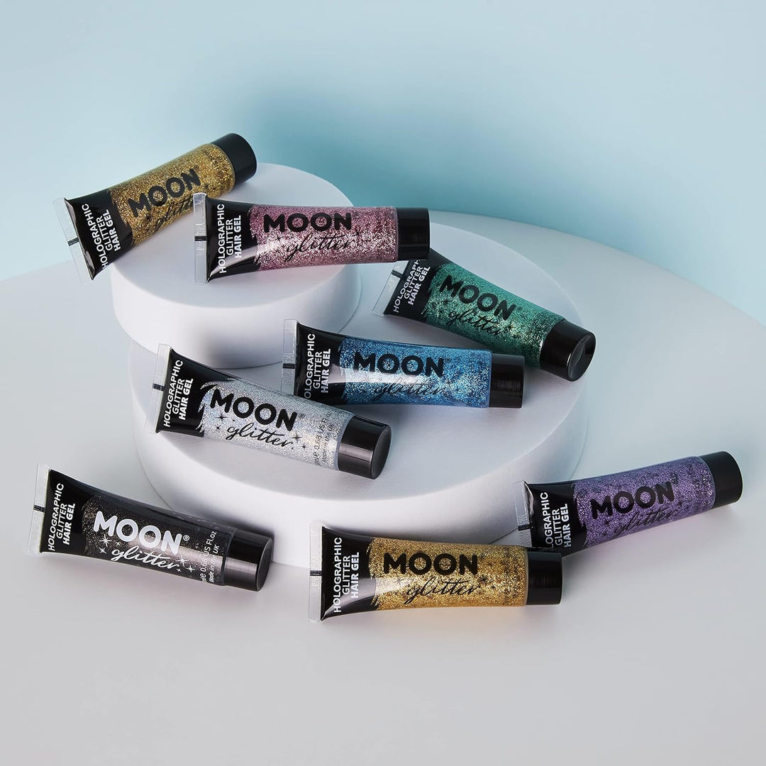 Moon Glitter - Holografisches Glitzer-Haargel - 20ml - Set mit 8 Farben