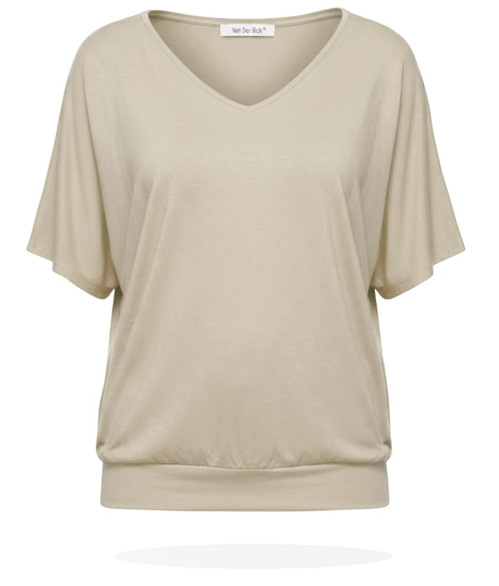 Van Der Rich ® - T-Shirt Kurzarm Oberteile - Damen M Beige 1, M Beige 1