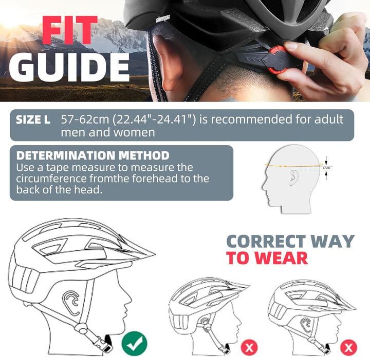 Shinmax Fahrradhelm mit LED-Beleuchtung, Fahrradhelm mit Sicherheitsbeleuchtung, magnetischer Fahrra