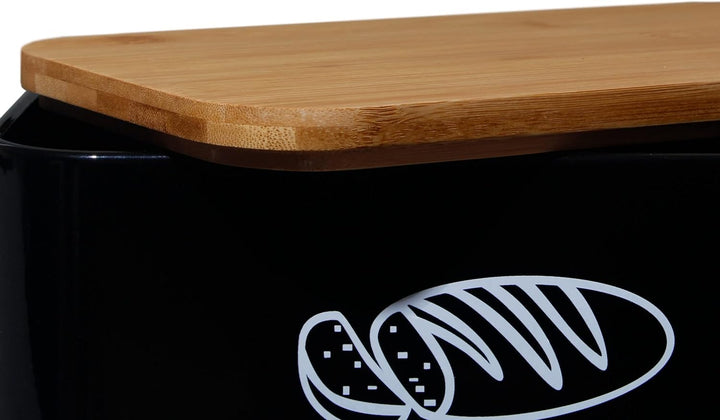 Theo&Cleo Brotkästen mit Deckel, Deckel aus Ökologisches Bambus, Kann als Schneidebrett, Geräumiger