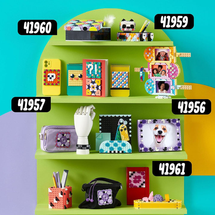 LEGO 41956 DOTS Eiscreme Bilderrahmen & Armband, DIY Bastelset für personalisierten Schmuck und Deko