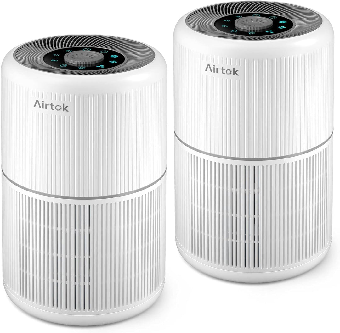 AIRTOK 2PC Luftreiniger, Luftreiniger Allergiker mit Aromatherapiefunktion, 99,97% Entfernung bis 0,