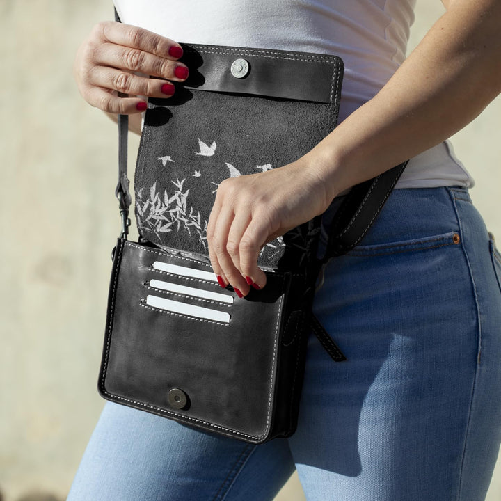 Lois - Umhängetasche Damen Leder - Umhängetasche Leder Damen mit verstellbarem riemen - Kleine Umhän