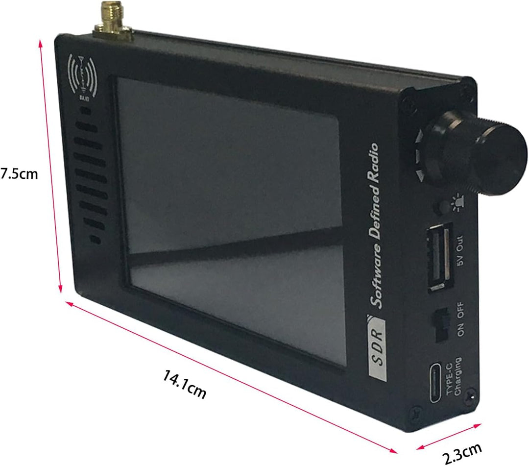 Full-Bands DSP SDR Radio Receiver 4.3” IPS Screen FM/AM/LSB/USB/CW, 192kHz Spectrum Rechargeable 500
