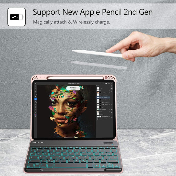 Fintie Hülle mit Tastatur für iPad Air 5 2022 / iPad Air 4 Tastatur 2020 10.9" - Soft TPU Rückseite
