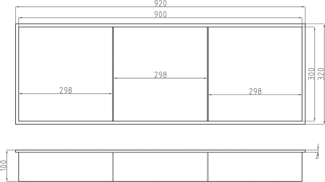 Wandnische aus Edelstahl NT309010X mit Ablagefach - 30 x 90 x 10 cm Einbauregal, flexibler Einbau- I