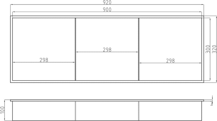 Wandnische aus Edelstahl NT309010X mit Ablagefach - 30 x 90 x 10 cm Einbauregal, flexibler Einbau- I