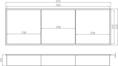 Wandnische aus Edelstahl NT309010X mit Ablagefach - 30 x 90 x 10 cm Einbauregal, flexibler Einbau- I