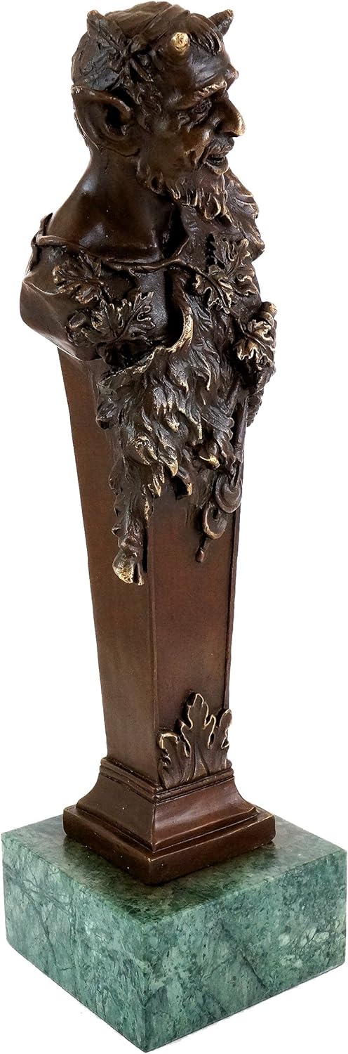 Kunst & Ambiente - Wiener Bronze Figur - Faun Büste/Teufel/Satyr - Bergmann Stempel - Bronzefigur -