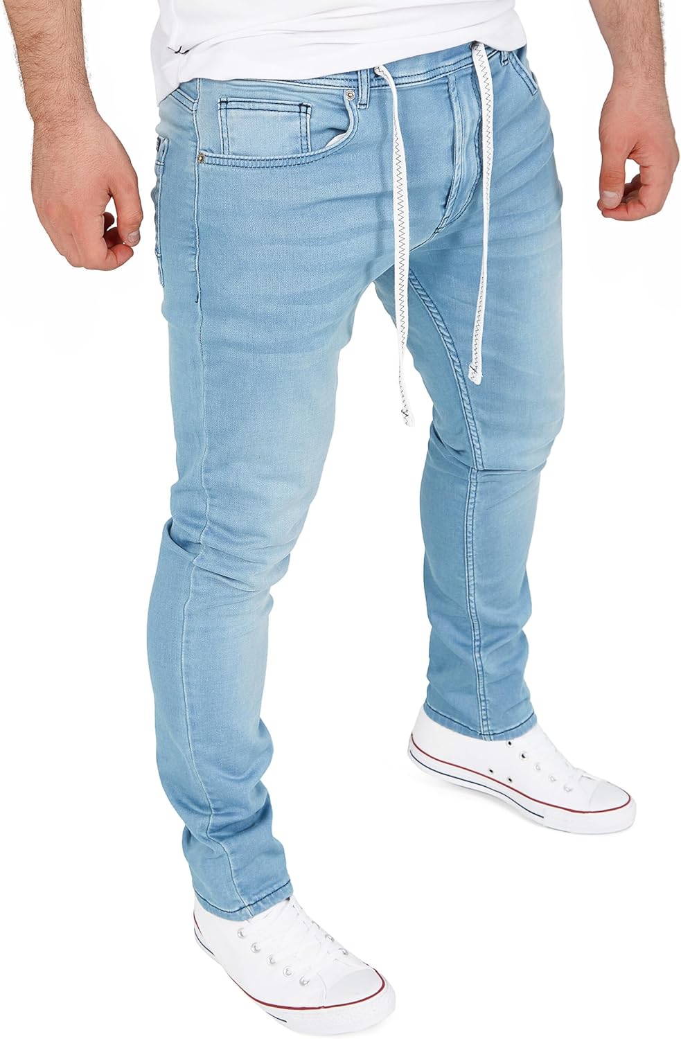 Steve - Herren Sweathose in Jeansoptik - Baumwoll Jogging Jeans, Blau (Ashley Blue 164013)