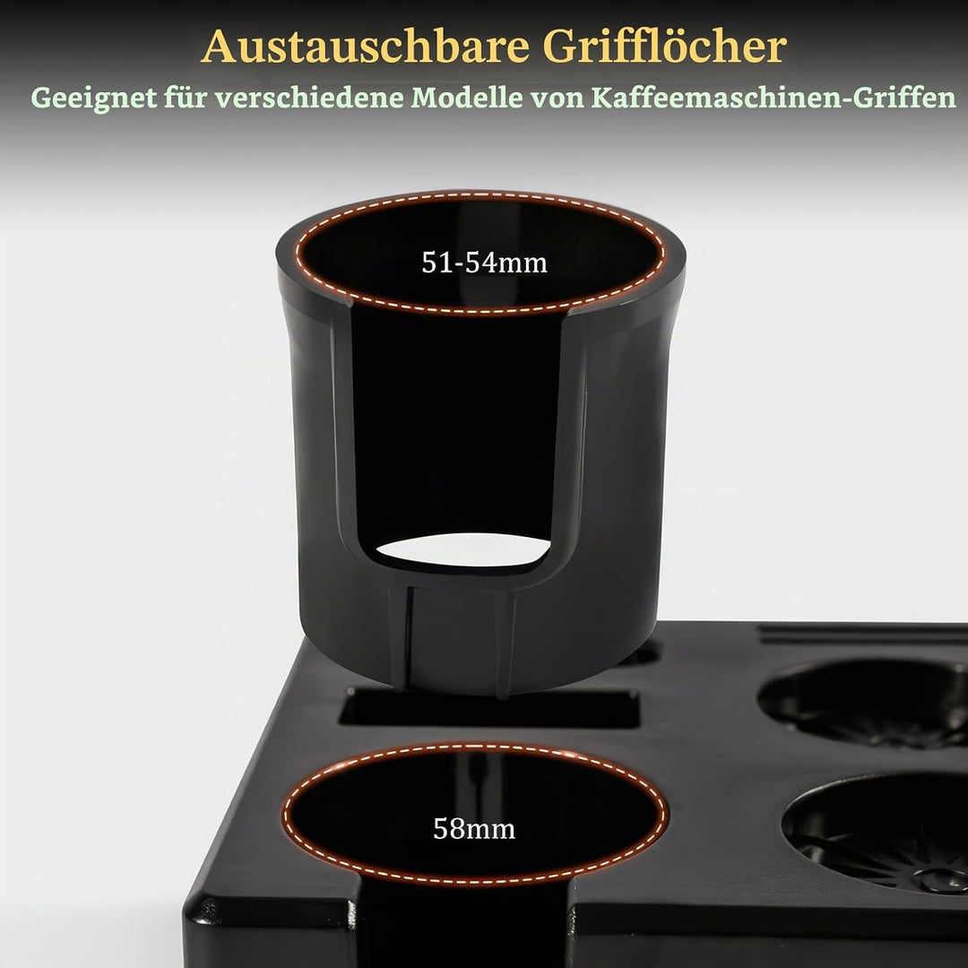 OurLeeme Tamper Station für Barista, 51-58 mm Kaffee Tamper Station aus ABS Kaffeefilter Tamper Halt
