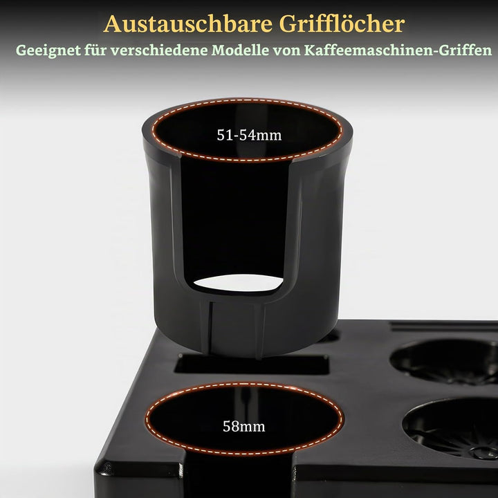 OurLeeme Tamper Station für Barista, 51-58 mm Kaffee Tamper Station aus ABS Kaffeefilter Tamper Halt