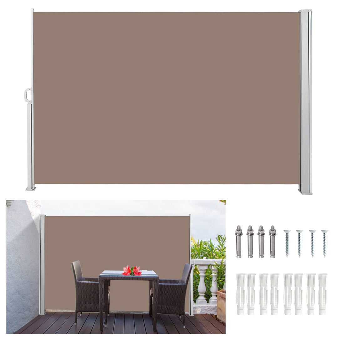 Seitenmarkise,Sonnenschutz Markise Brau,160 x 300 cm Sichtschutz für Balkon, Garten, Terrasse Brau 1