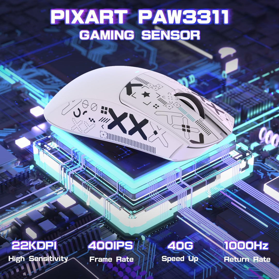 MAMBASNAKE X ATTACK SHARK X11SE Kabellose Gaming-Maus–bis zu 22000 DPI,PixArt PAW3311 Sensor,BT/2,4