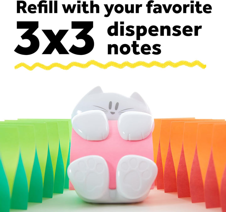 Post-it Pop-Up-Notizspender, Katzen-Design, 7,6 x 7,6 cm, 1 Spender/Packung (CAT-330, weiss) Katzens