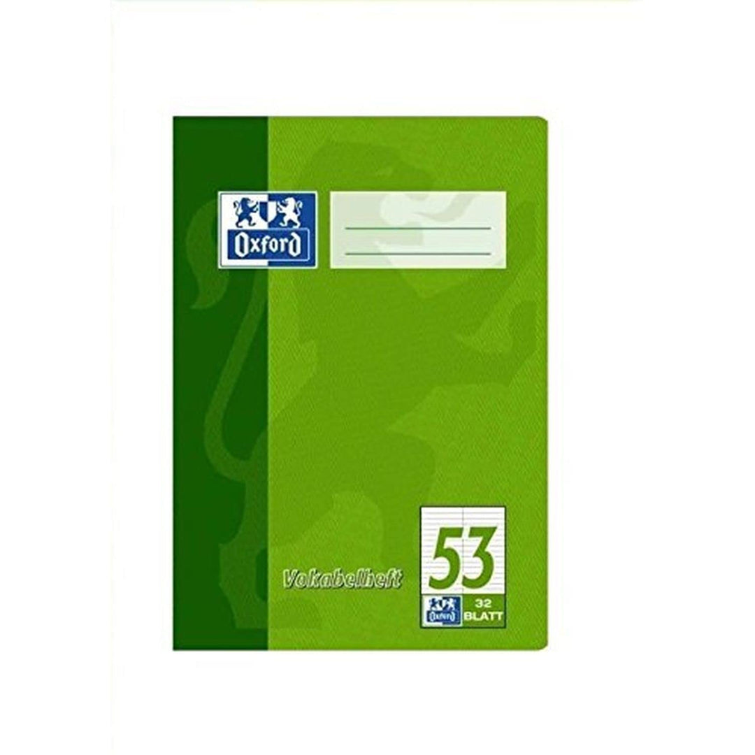 Oxford Vokabelheft A5, Lineatur 53 (2 Spalten), 32 Blatt, grün, 10 Stück, Gr&amp;