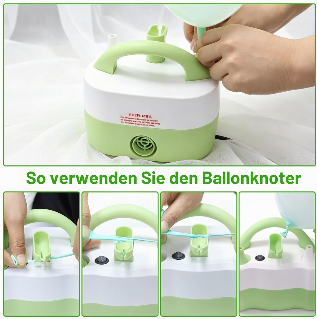 Luftballonpumpe Elektrische, 600W Elektrische Luftpumpen Europäischer mit 2 Düse Luftballonpumpe zum