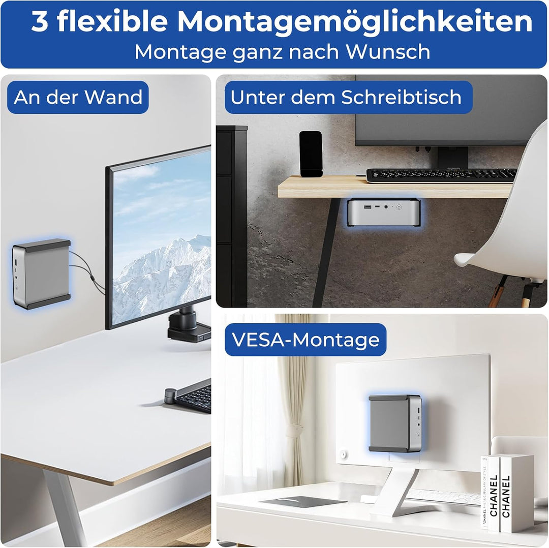 Metall Mini PC Halterung kompatibel mit Beelink SER8, SER6, SER9 | für Beelink SER9 Pro, EQi12, EQR6