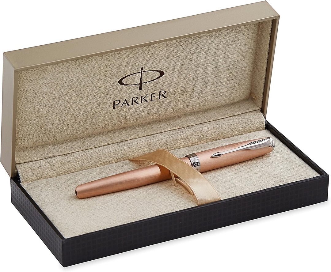 Parker S0947280 Tintenroller Sonnet pink gold C.C, Strichbreite F, schreibfarbe schwarz Pink Gold Ch