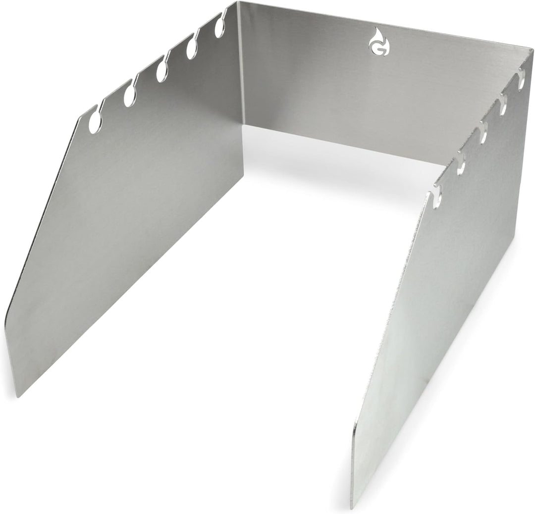 Grillrost.com Das Original Edelstahl Windschutz und Spiesshalter | für Napoleon grosse Sizzle Zone (