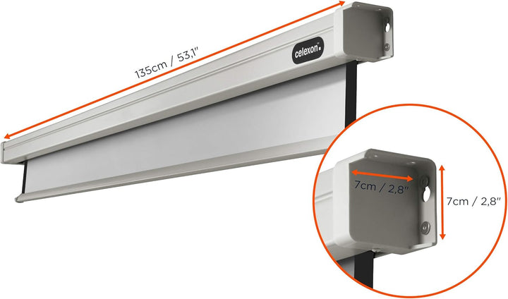 celexon Professional Motor-Leinwand 65" | 120x120 cm 1:1 | elektrische 4K,Full-HD Beamer-Leinwand fü