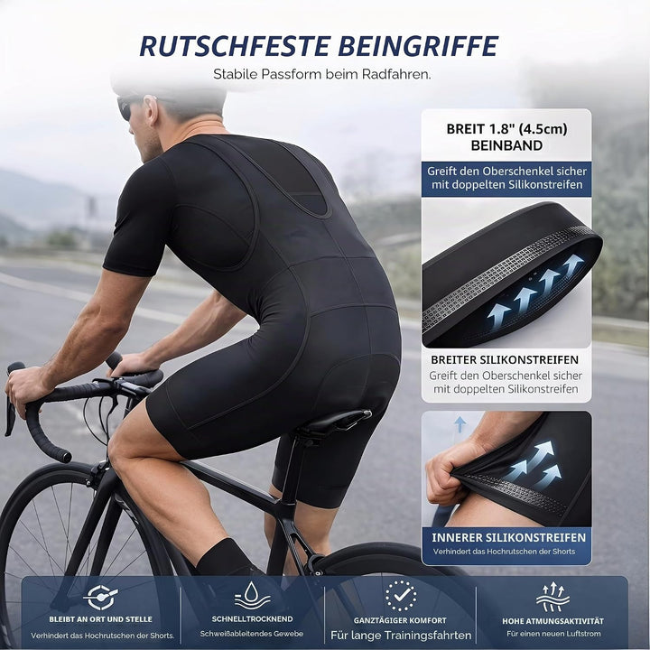 Przewalski Herren 3D gepolsterte Fahrrad-Trägerhose, Fahrrad-Trägerhose, S Blau