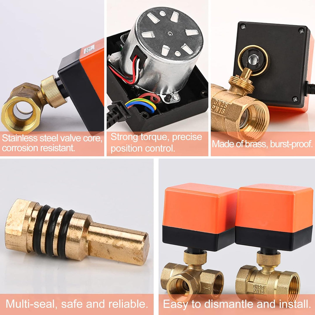 SWAWIS 2 Wege Zonenventil Kugelventil Motorkugelhahn DN20 G3/4 Zoll AC 230V Elektrisches Ventil Moto