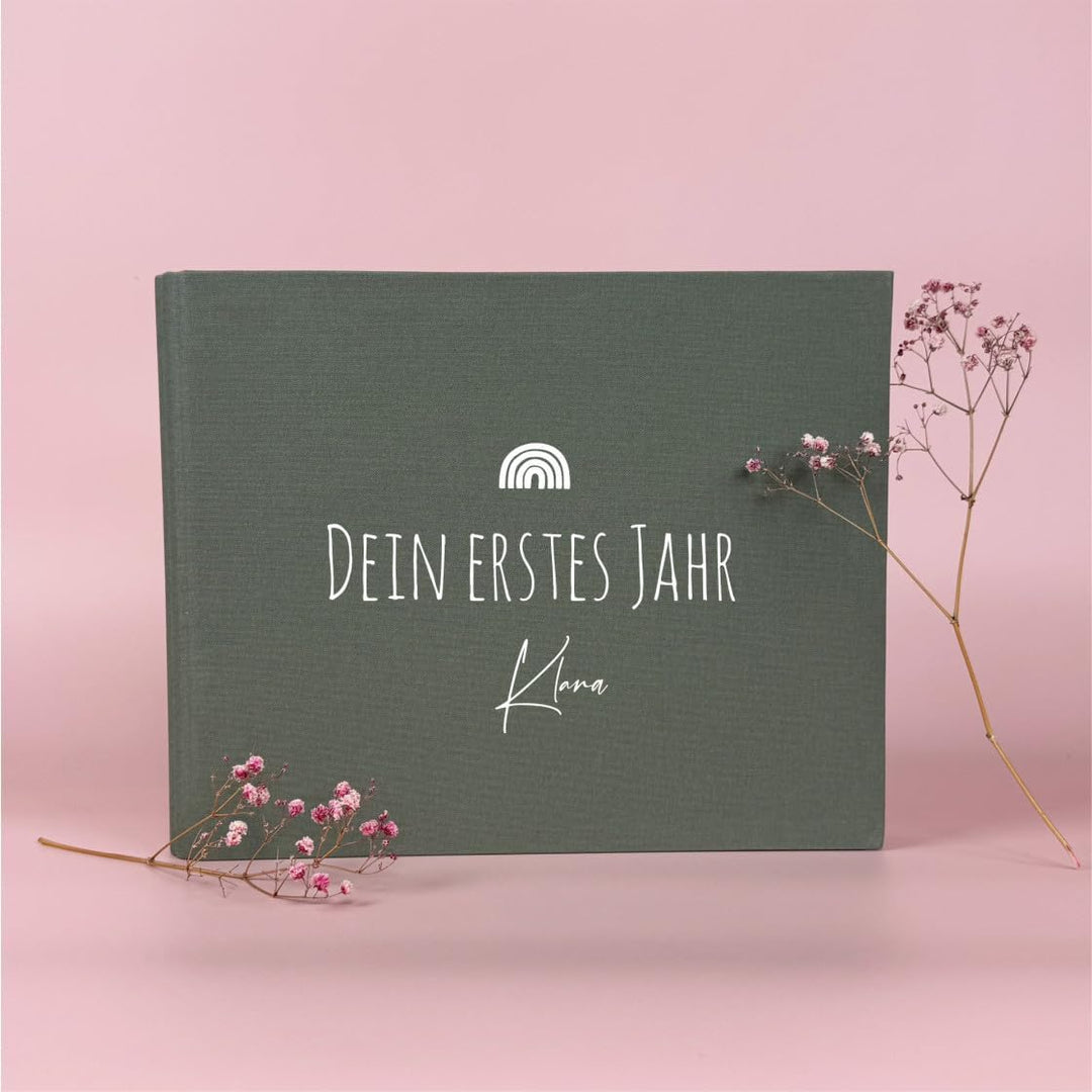 minimutz Babyalbum Mein erstes Jahr - Personalisiert mit Name - Fotoalbum Fotobuch Baby zum selbstge