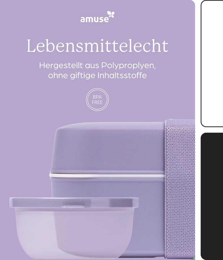 Amuse Lunchbox Erwachsene | Salat To Go Box, Brotdose Erwachsene oder Jausenbox Kinder | Bento Box |