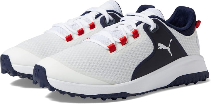 PUMA Golf Herren Fusion GripGolfschuh 42 EU Puma White Puma Silver Puma Navy, 42 EU Puma White Puma