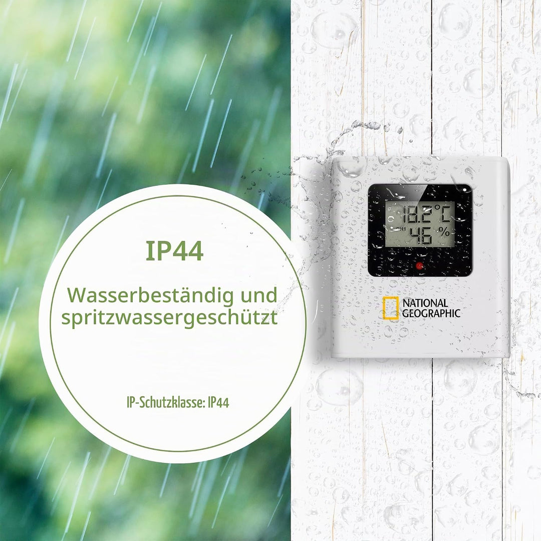 National Geographic Wetterstation Funk mit Aussensensor VA Farb Wetterstation