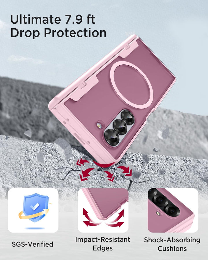 Miimall Kompatibel mit Samsung Galaxy Z Fold 7 Magnetisch Hülle, Anti-SPY Displayschutz & Scharniers