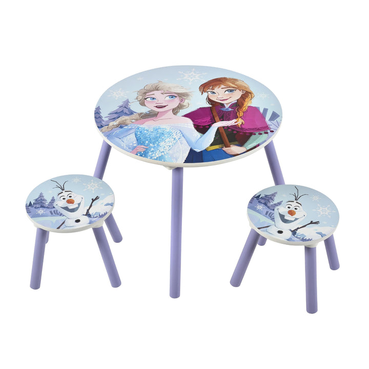 Disney Frozen Kindertisch und Stühle (2 Hocker im Lieferumfang enthalten), ideal für Kunst und Handw