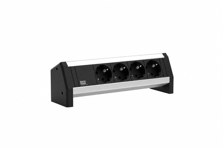 Bachmann 339.1000 Desk 4x Schuko Festanschluss 3m, Schwarz, Grau
