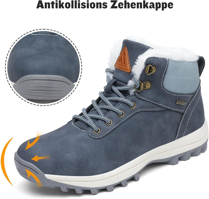 Mishansha Warme Gefüttert Winterschuhe Herren Damen Wasserabweisend Winterstiefel Wanderschuhe Gr.36