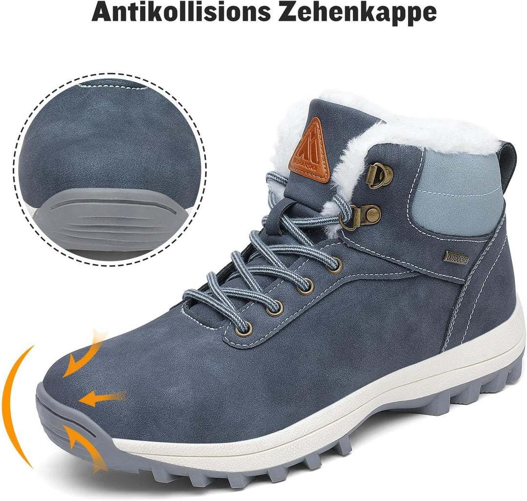 Mishansha Warme Gefüttert Winterschuhe Herren Damen Wasserabweisend Winterstiefel Wanderschuhe Gr.36