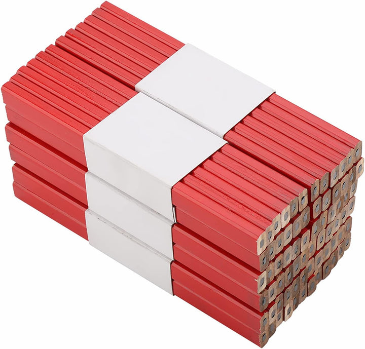 72Pcs 175mm Red Carpenter Pencil Achteckige Hartholz Markierung Bleistifte