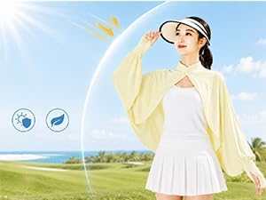 Elegtiskas Sonnenschutz-Schal für Damen, atmungsaktiv, UV-Schutz, mit Daumenloch-Ärmeln Weiss, Weiss