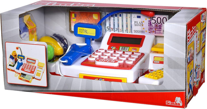 Simba 104525700 - Supermarktkasse mit Scanner Kinderspiel, Bunt, Supermarktkasse