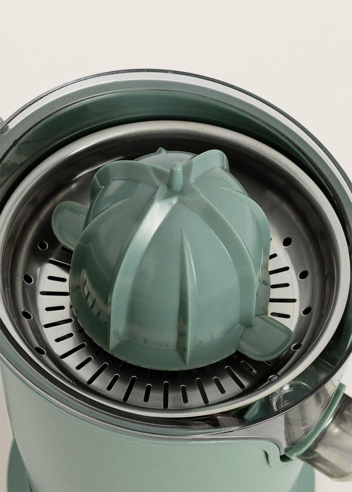 CREATE/JUICER PRESS/Elektrische Zitruspresse mit Hebel in Salbeigrün/Spritzfrei, 250ml Behälter, Fru