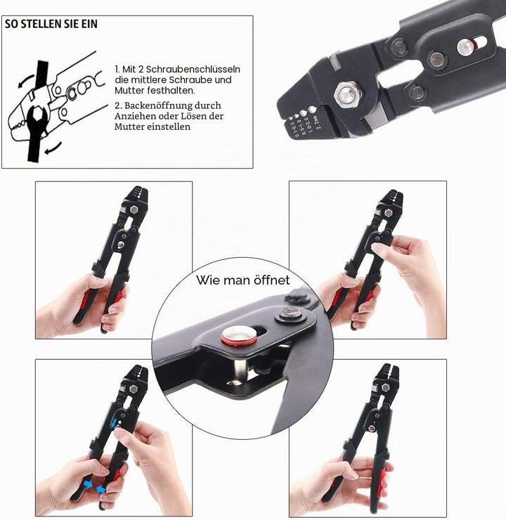 Glarks Drahtseil-Crimpzange bis zu 2,2 mm, Drahtseilwickler, Crimpzange zum Angeln, Crimpzange mit 1