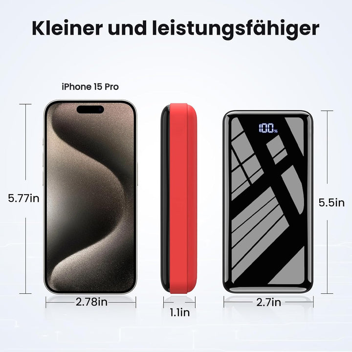 Bextoo Powerbank 30000mAh Grosse Kapazität Externe Akkus LCD Display Batterie Pack 3 Ausgängen 2 Ein