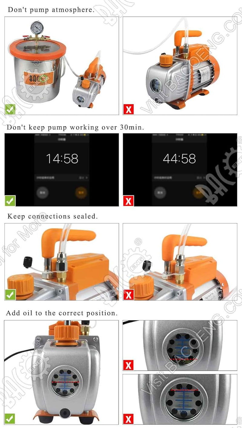 BACOENG 19L Vakuumkammer mit 85L/Min Einstufige Vakuumpumpe Unterdruckpumpe mit Manometer