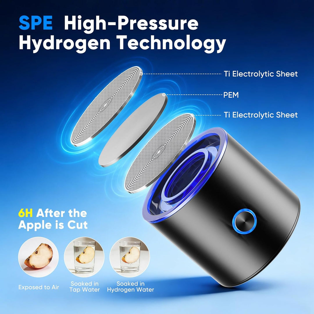 Wasserstoff Wasserflasche, 290ml Hydrogen Water Bottle mit 7200 PPB & SPE Technologie, Wasserstoffre