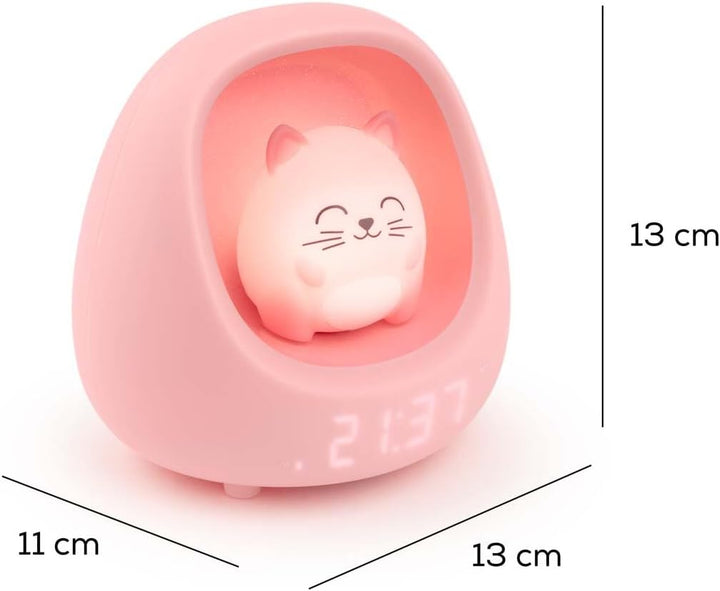 Bigben Kinderwecker mit Nachtlicht (Katze) Mehrfarbig (Katzenmotiv), Mehrfarbig (Katzenmotiv)