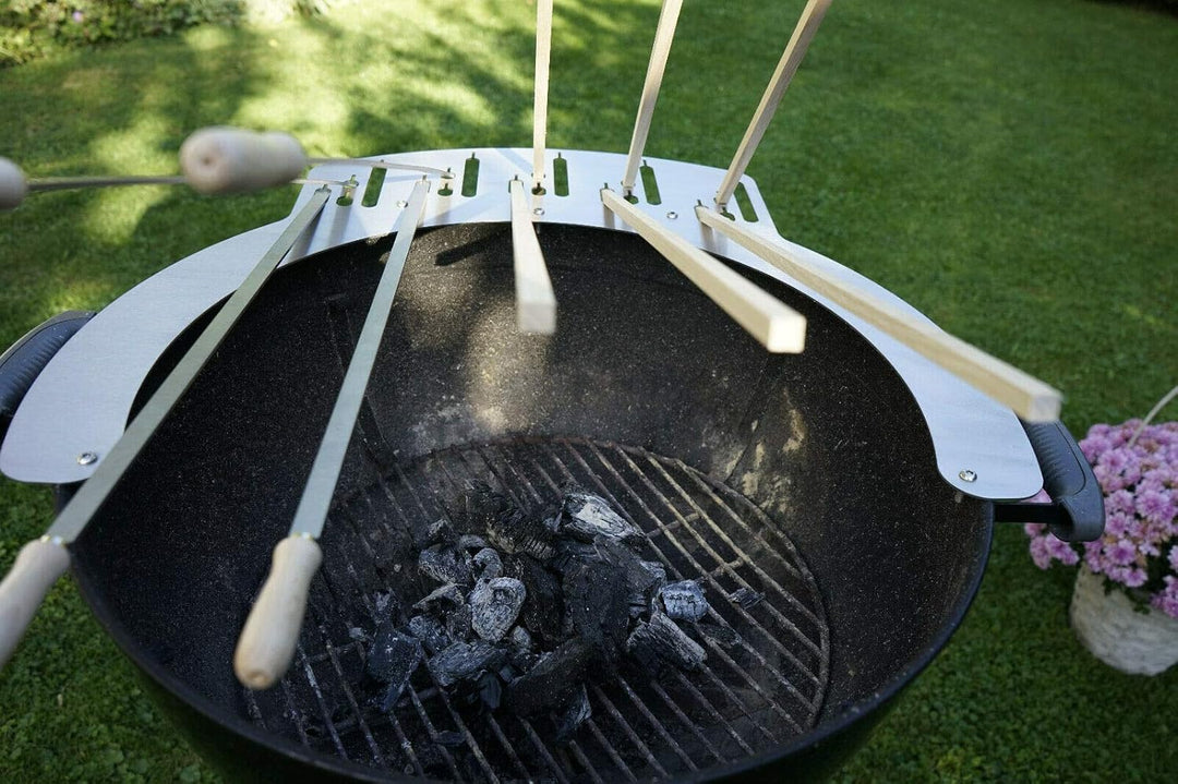 Grillaufsatz Kugelgrill Weber 47cm 57cm 5x Stockfisch Fisch Grill Spiesshalter Fischhalter Griller B
