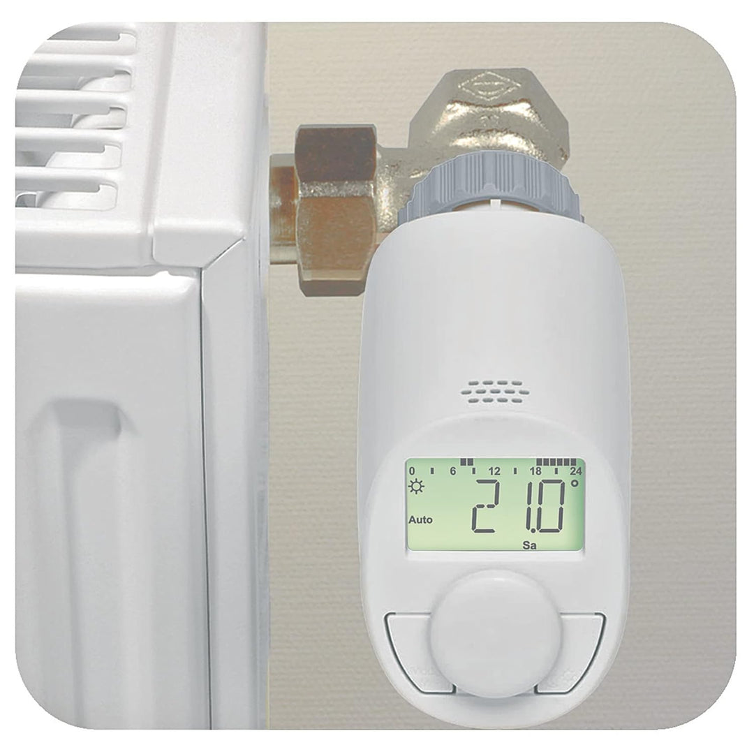 eqiva Elektronik-Heizkörperthermostat Model N, 2er-Set, Weiss 2er-Set ohne Bluetooth, 2er-Set ohne B